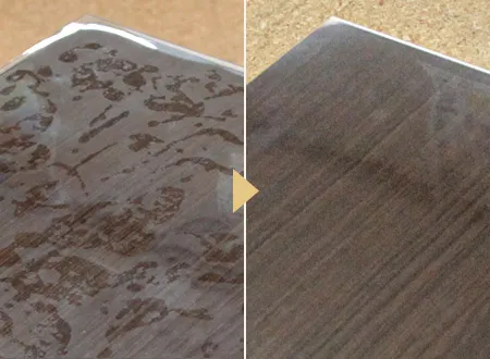 気泡やベタつきをなくす特殊加工